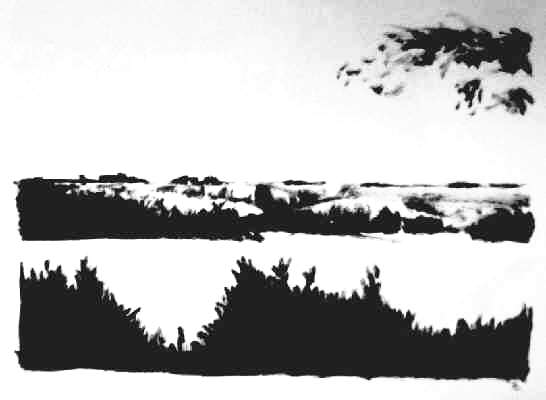 paysage encre contemporain
