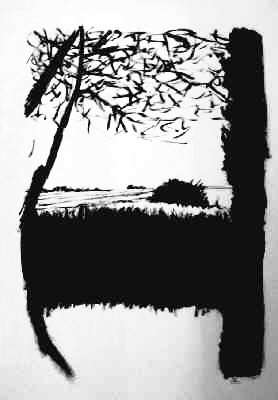 paysage encre contemporain