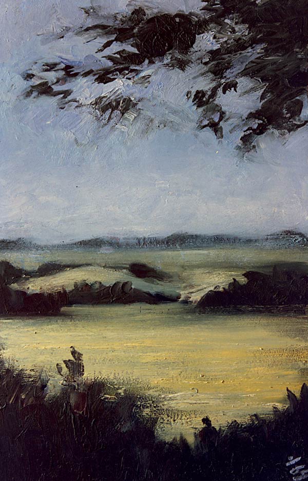 Paysage, resseré, en pochade.